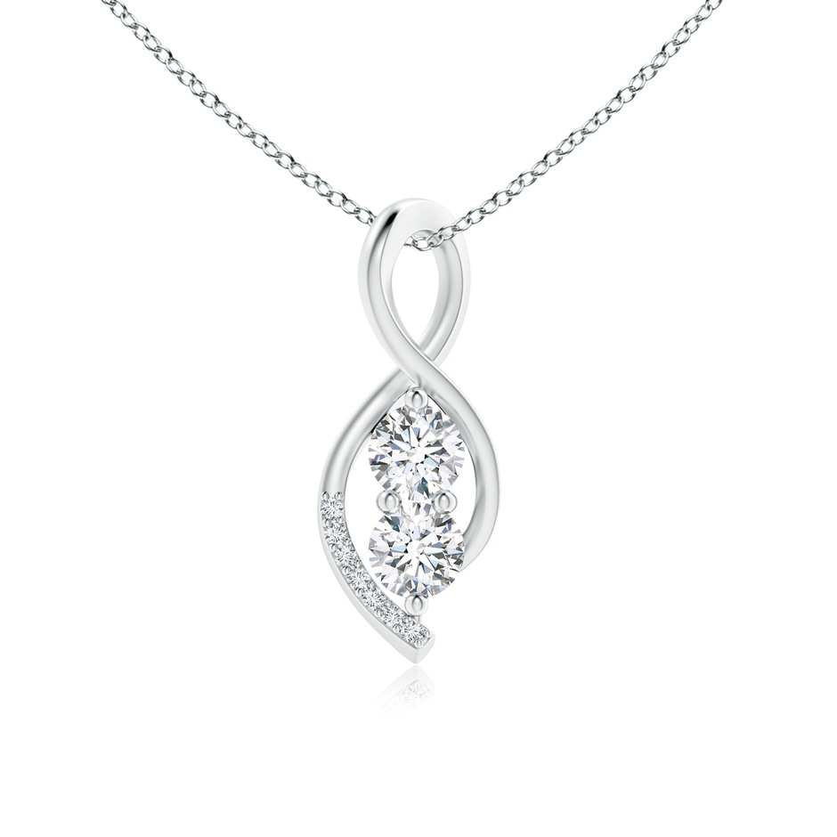 4.1mm GVS2 Two Stone Diamond Infinity Twist Pendant in P950 Platinum 