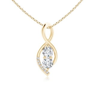 4.1mm GVS2 Two Stone Diamond Infinity Twist Pendant in Yellow Gold