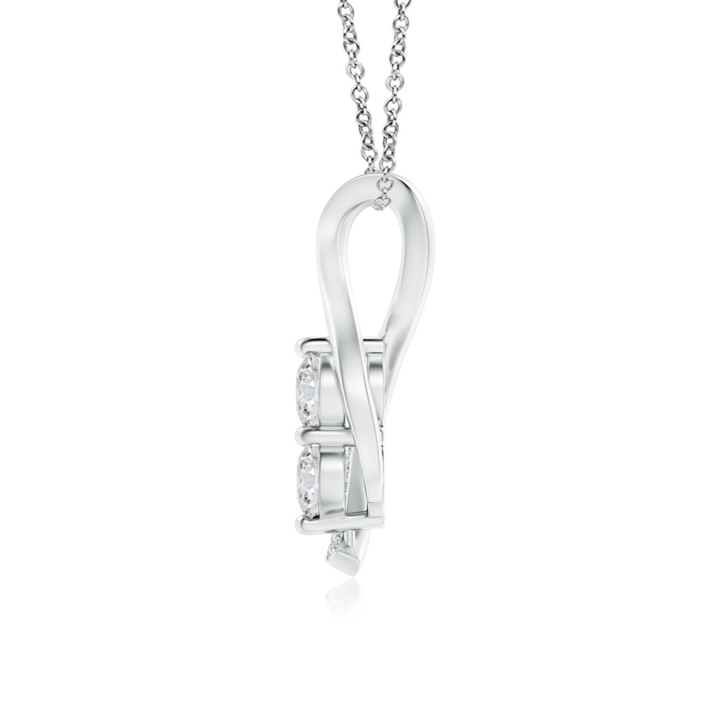 4.1mm HSI2 Two Stone Diamond Infinity Twist Pendant in White Gold - side_1