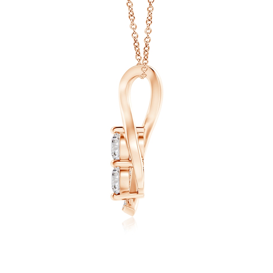 4.1mm IJI1I2 Two Stone Diamond Infinity Twist Pendant in Rose Gold side-1