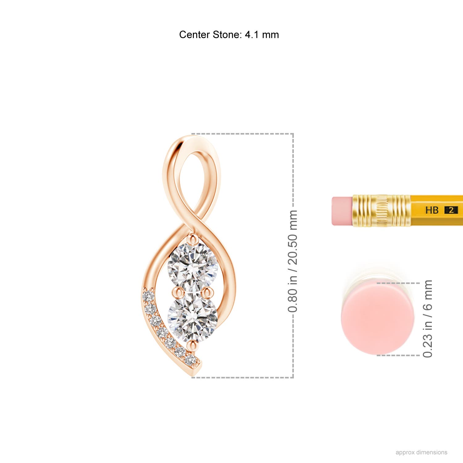 I-J, I1-I2 / 0.54 CT / 14 KT Rose Gold