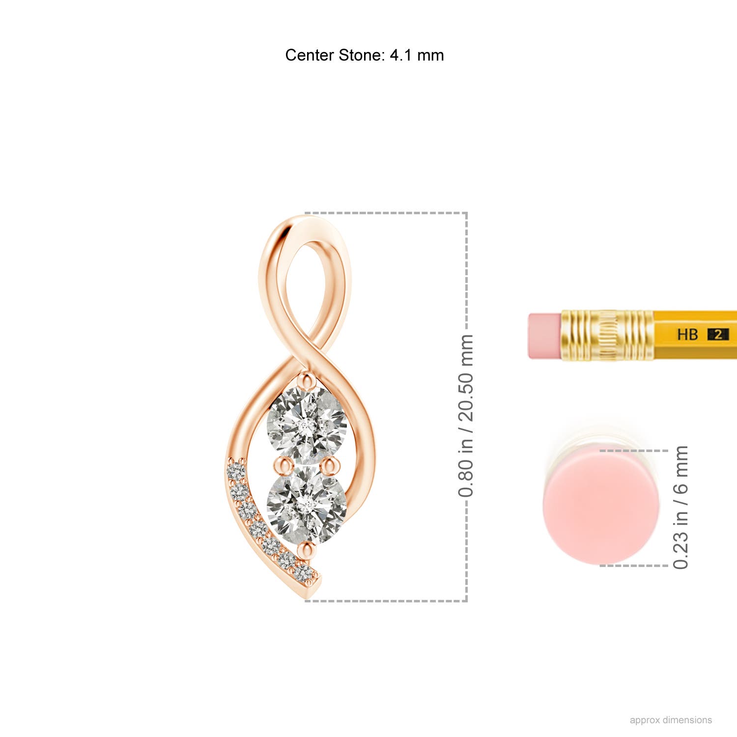 K, I3 / 0.54 CT / 14 KT Rose Gold