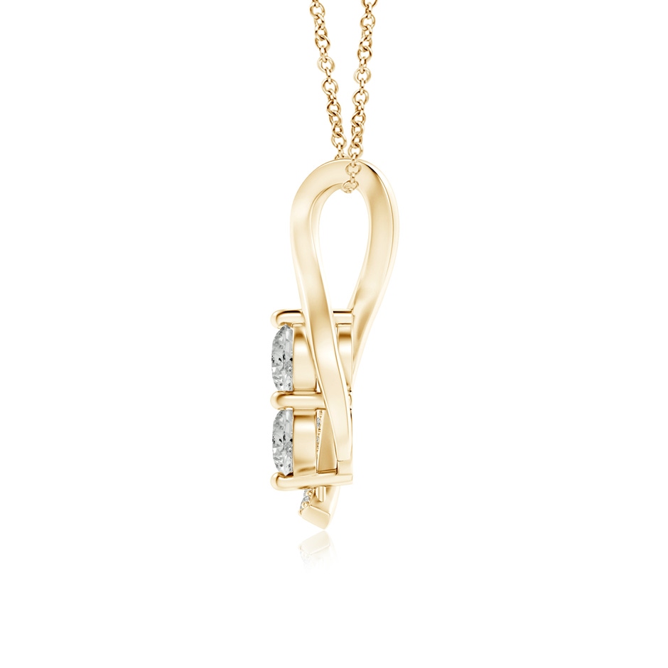 4.1mm KI3 Two Stone Diamond Infinity Twist Pendant in Yellow Gold side-1