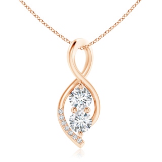 5mm GVS2 Two Stone Diamond Infinity Twist Pendant in 9K Rose Gold