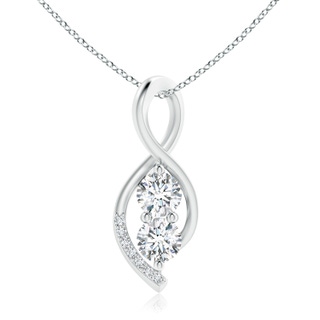 5mm GVS2 Two Stone Diamond Infinity Twist Pendant in P950 Platinum