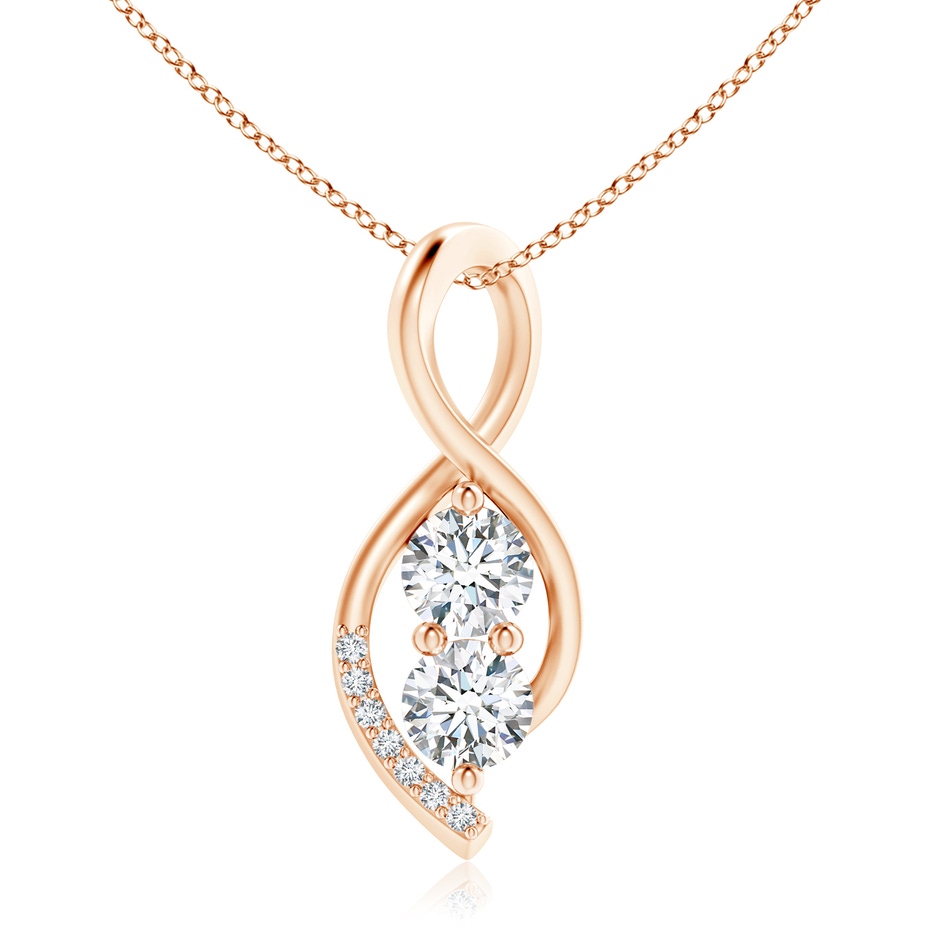 5mm GVS2 Two Stone Diamond Infinity Twist Pendant in Rose Gold 