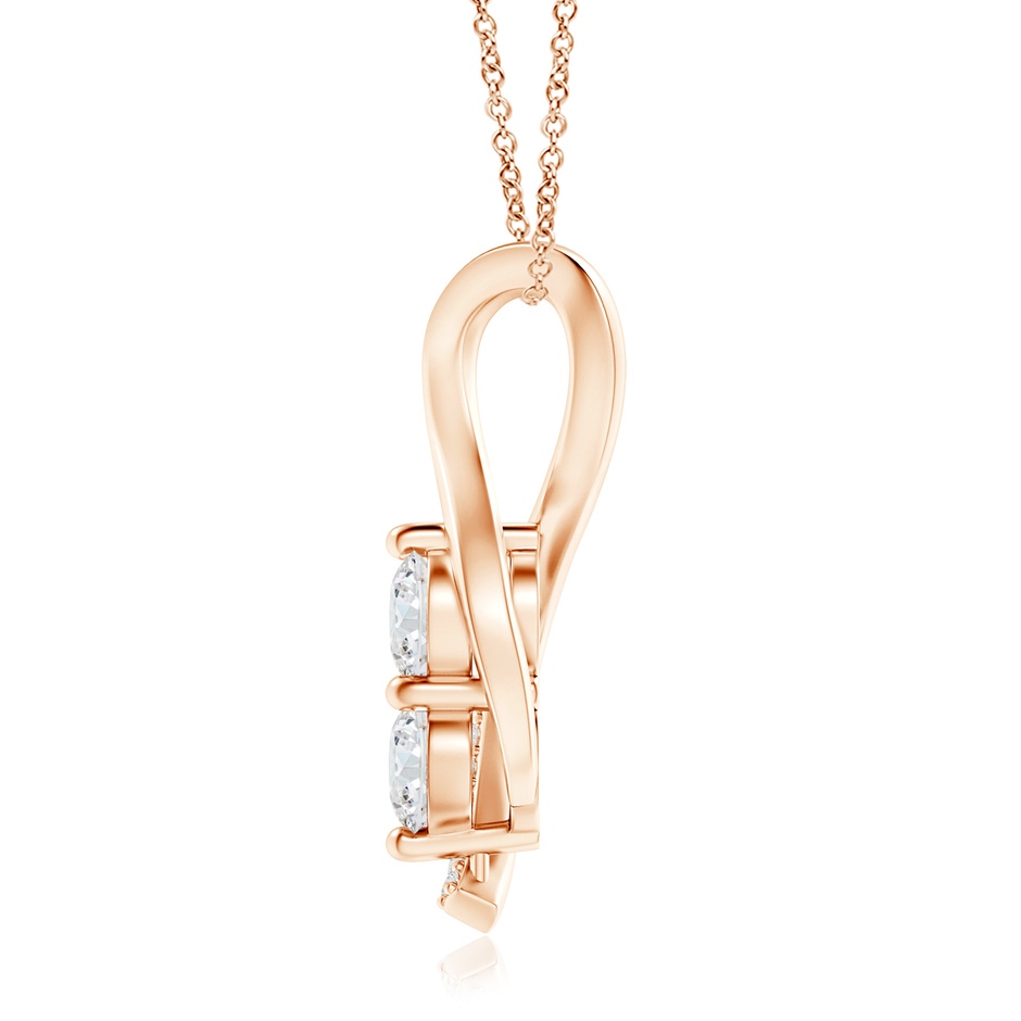5mm GVS2 Two Stone Diamond Infinity Twist Pendant in Rose Gold side-1