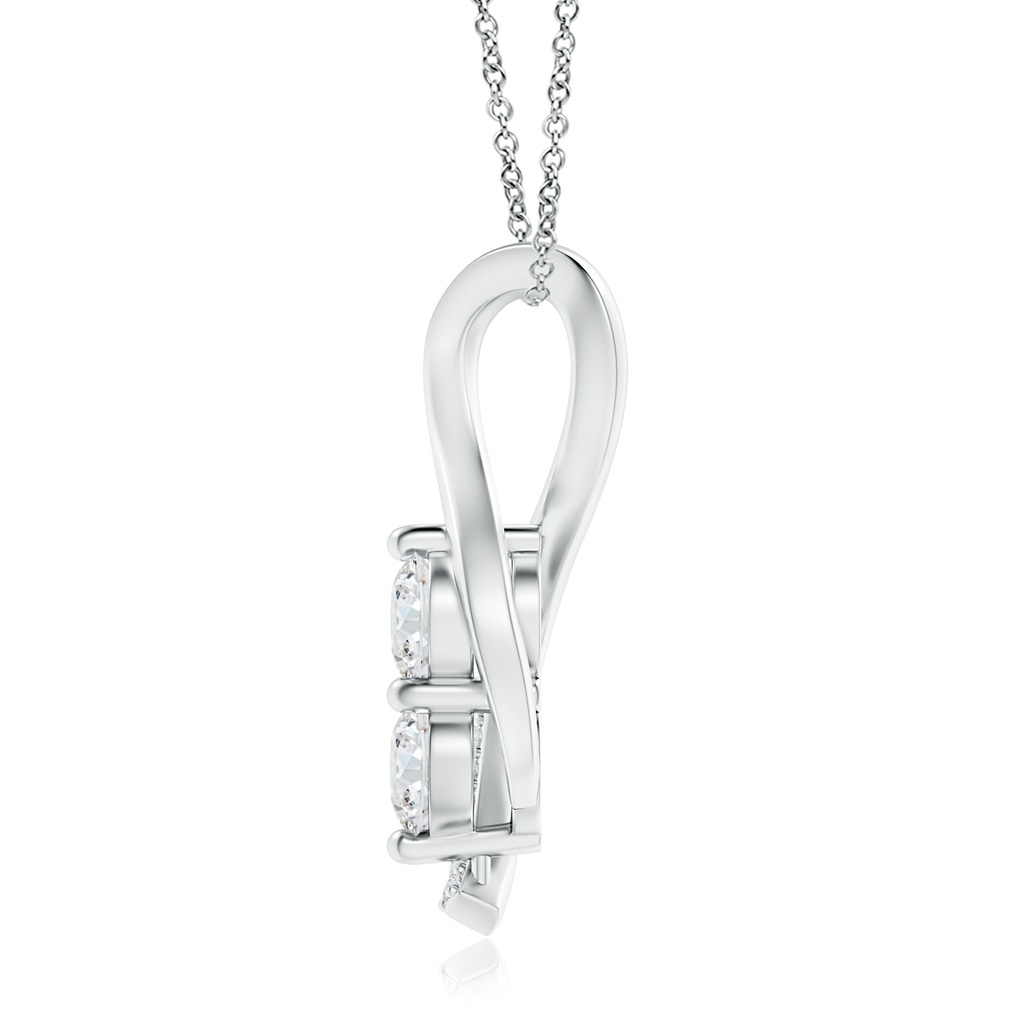 5mm GVS2 Two Stone Diamond Infinity Twist Pendant in White Gold - side_1
