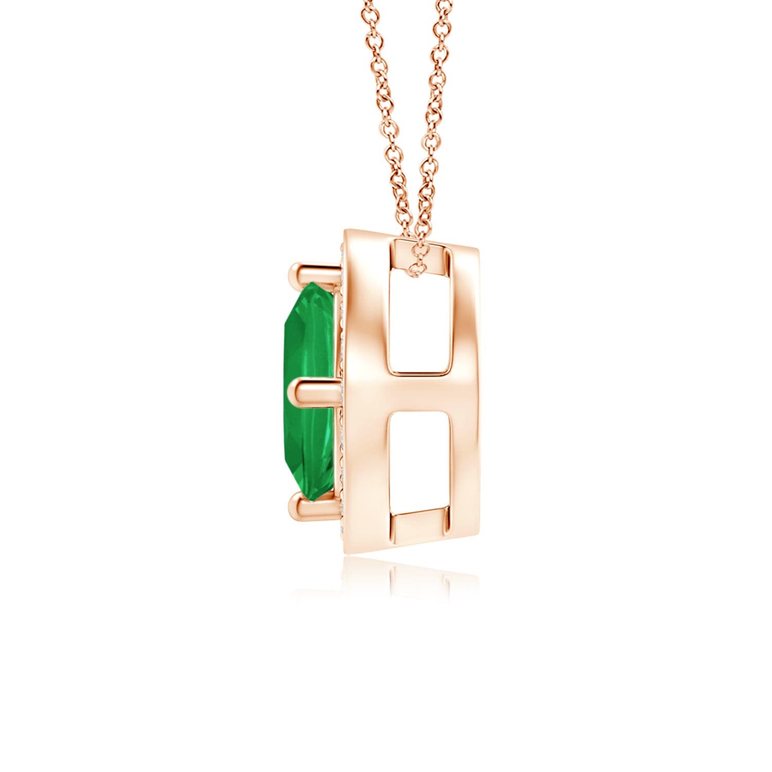 A - Emerald / 0.64 CT / 14 KT Rose Gold