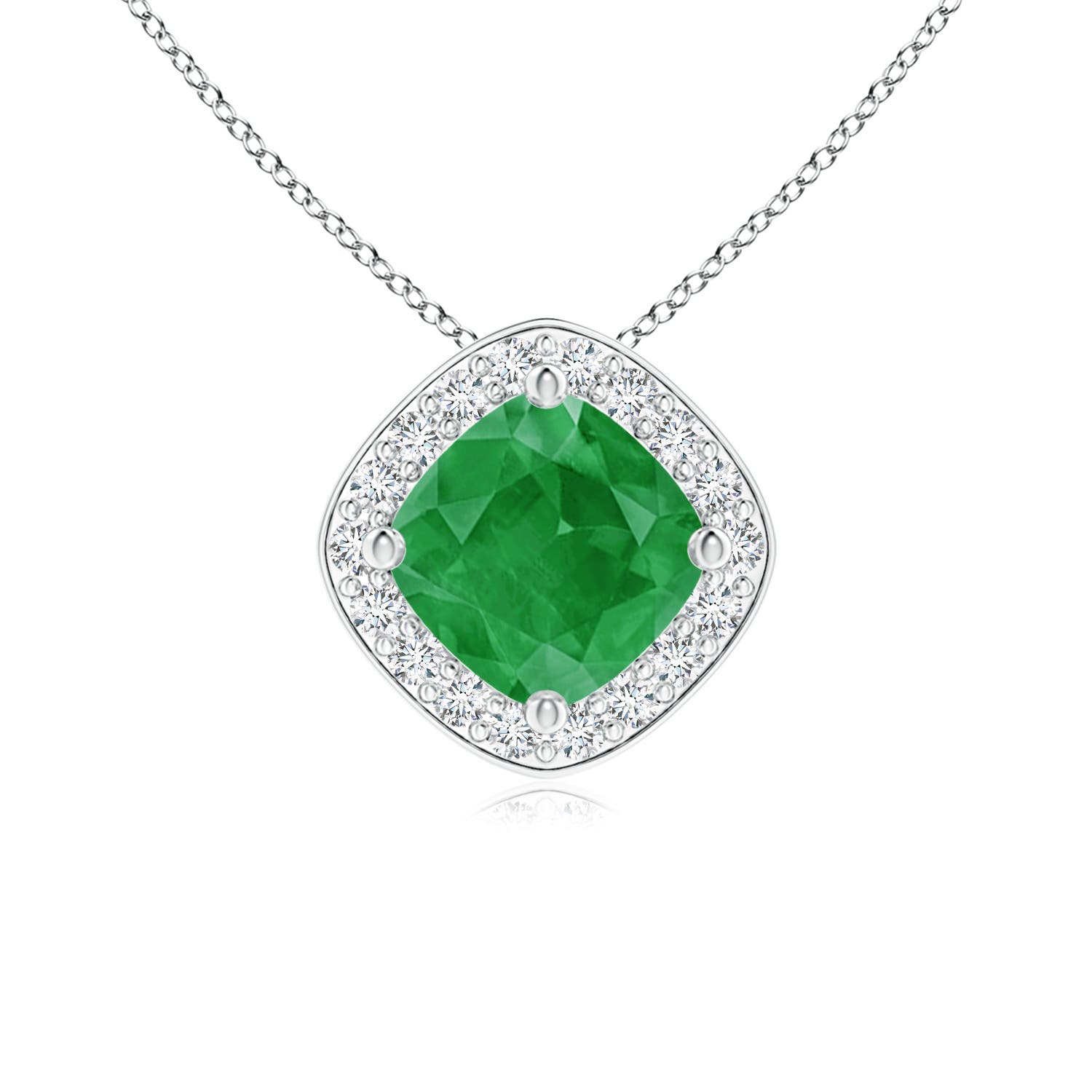 A - Emerald / 0.64 CT / 14 KT White Gold