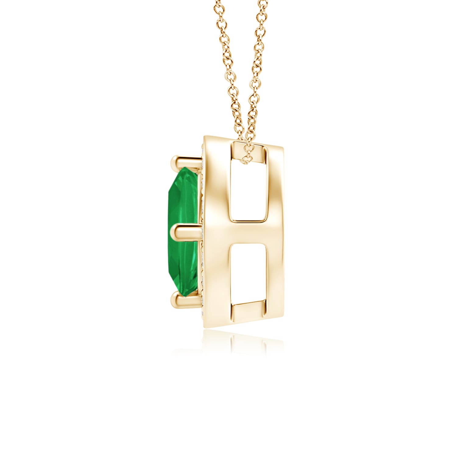 A - Emerald / 0.64 CT / 14 KT Yellow Gold