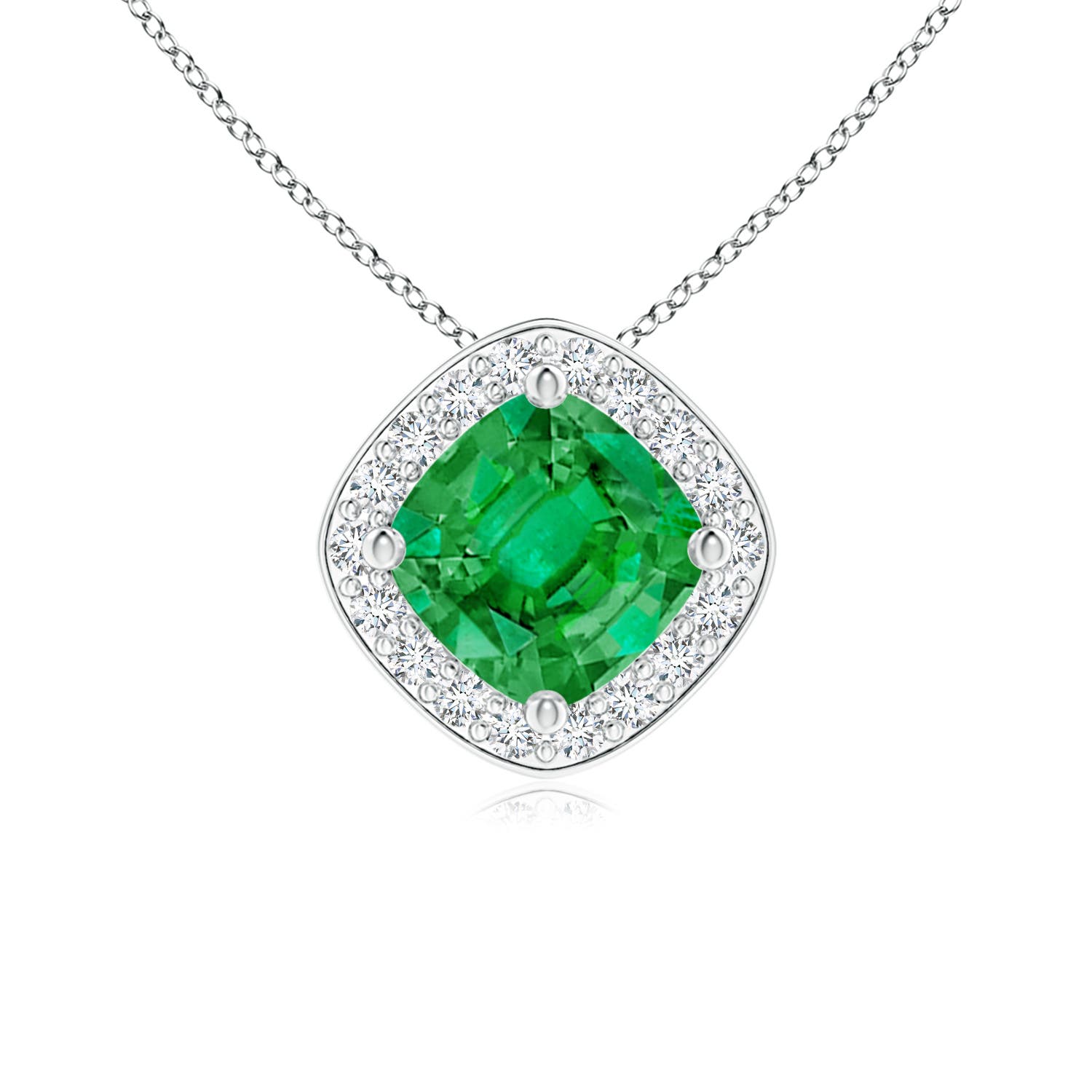 AAA - Emerald / 0.64 CT / 14 KT White Gold