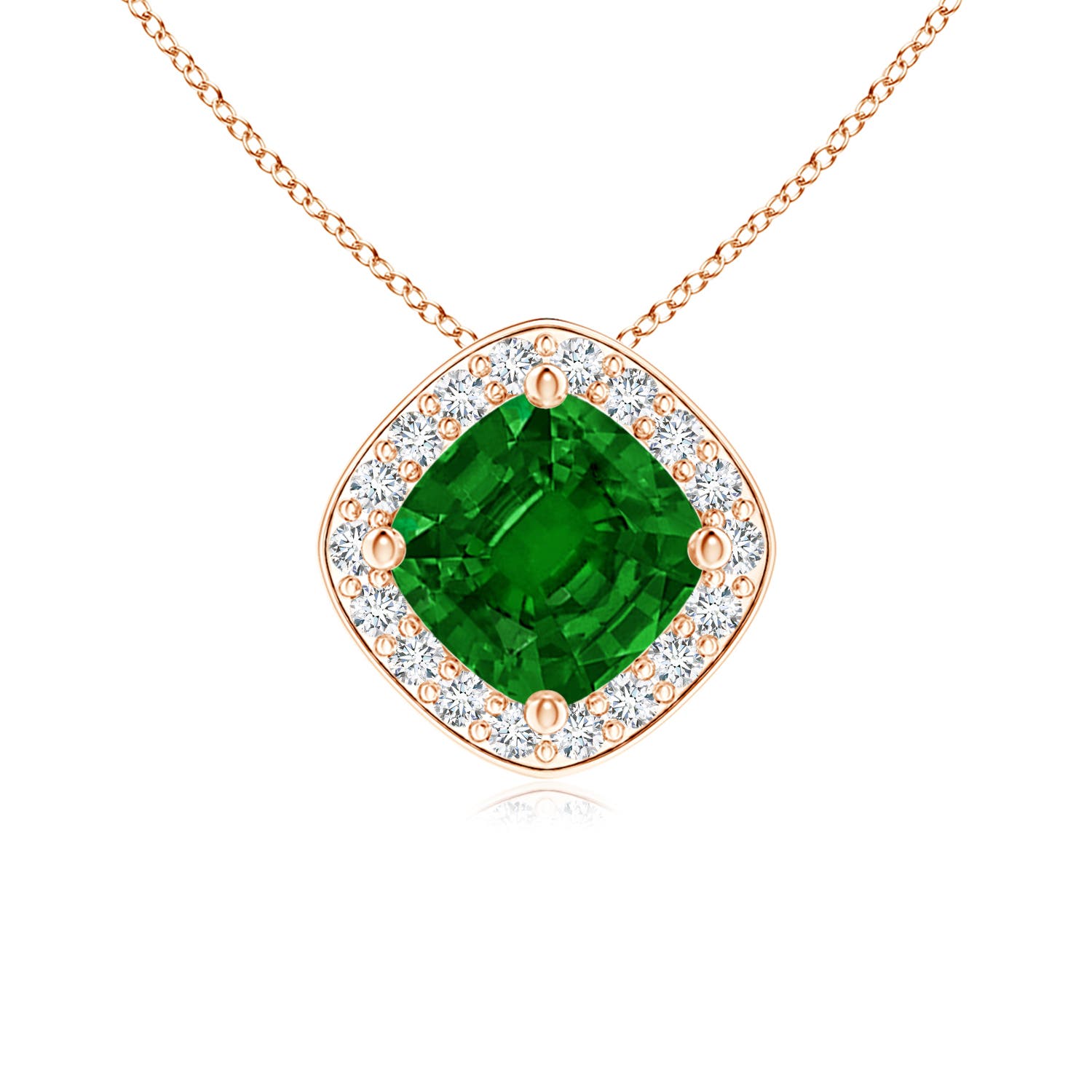 AAAA - Emerald / 0.64 CT / 14 KT Rose Gold