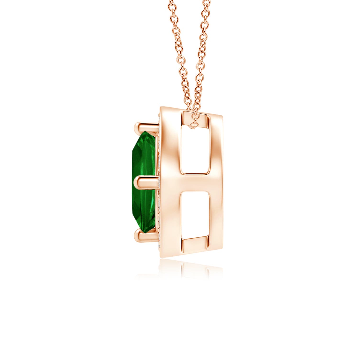 AAAA - Emerald / 0.64 CT / 14 KT Rose Gold