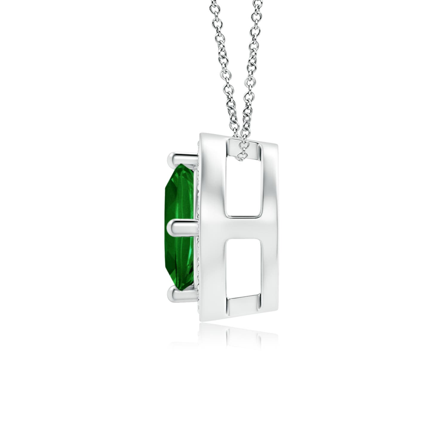 AAAA - Emerald / 0.64 CT / 14 KT White Gold