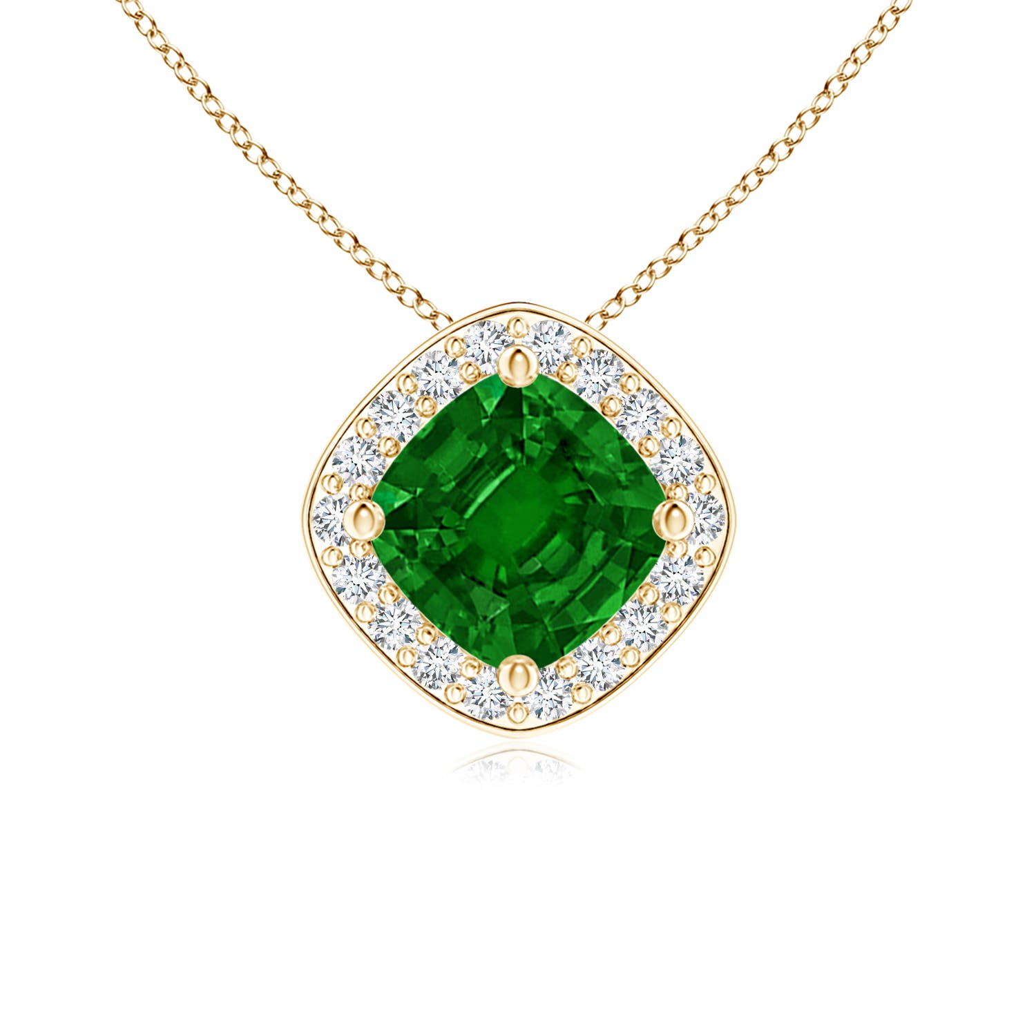 AAAA - Emerald / 0.64 CT / 14 KT Yellow Gold