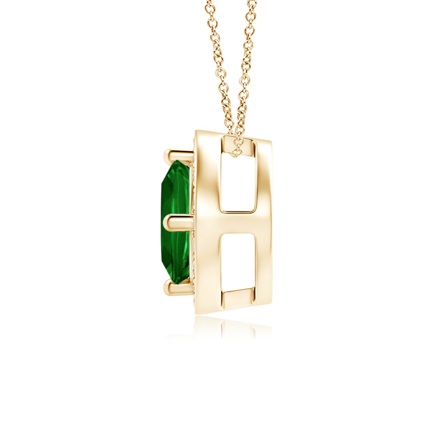 AAAA - Emerald / 0.64 CT / 14 KT Yellow Gold