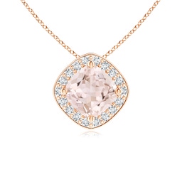 Halo Rose Gold Morganite Necklaces & Pendants
