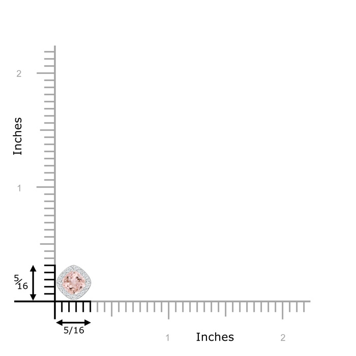 5mm AAAA Sideways Cushion Morganite Halo Pendant with Diamonds in P950 Platinum product image