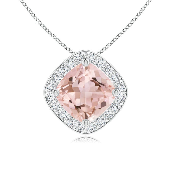 AAAA - Morganite / 0.87 CT / 14 KT White Gold