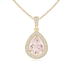 Vintage Inspired Yellow Gold Morganite Necklaces & Pendants