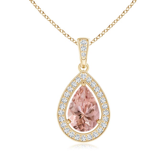 AAAA - Morganite / 1.33 CT / 14 KT Yellow Gold