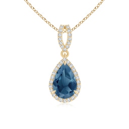 Vintage Inspired Yellow Gold London Blue Topaz Necklaces & Pendants
