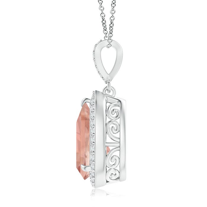 AAAA - Morganite / 2.52 CT / 14 KT White Gold