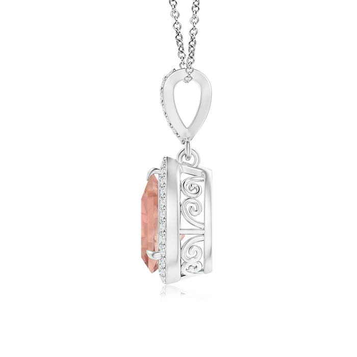 AAAA - Morganite / 1.34 CT / 14 KT White Gold