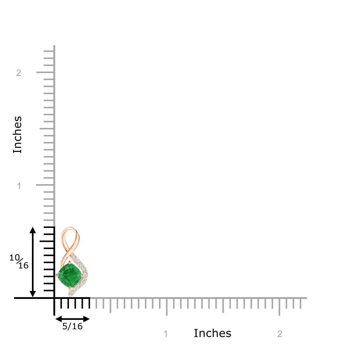 A - Emerald / 0.6 CT / 14 KT Rose Gold