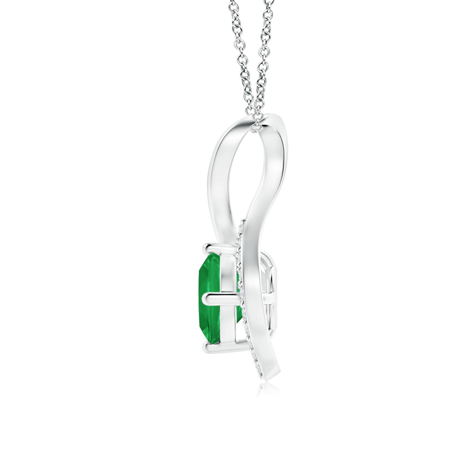 A - Emerald / 0.6 CT / 14 KT White Gold