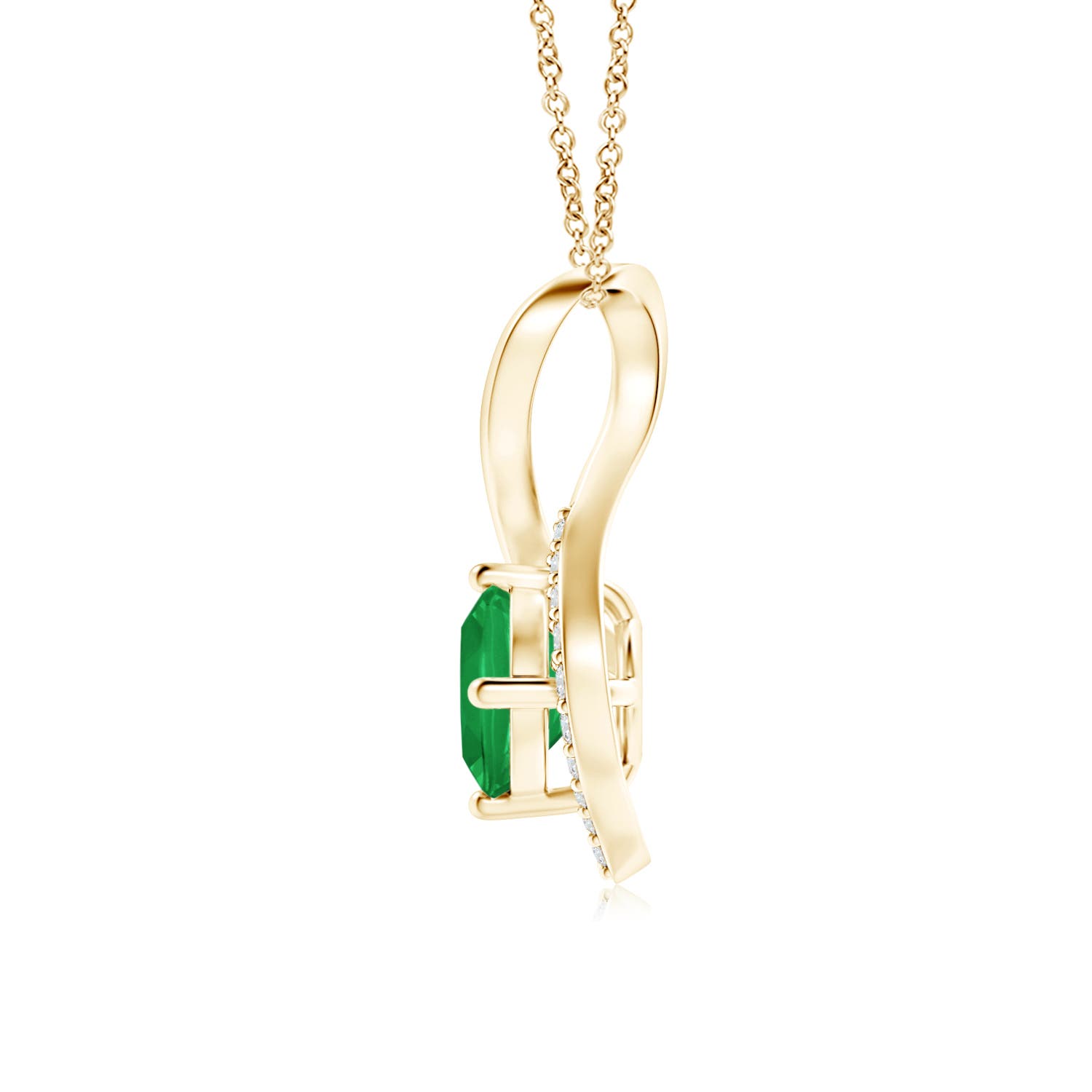 A - Emerald / 0.6 CT / 14 KT Yellow Gold