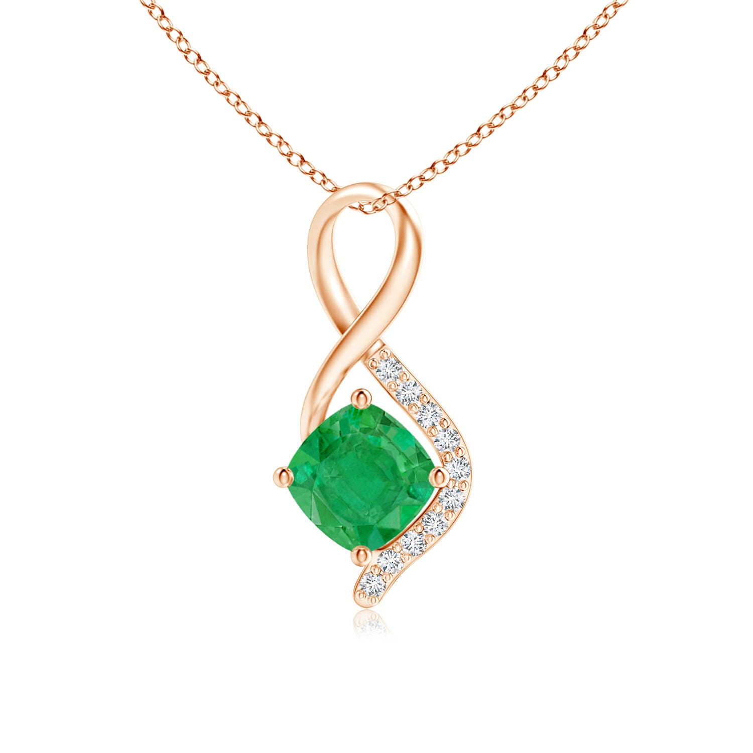 AA - Emerald / 0.6 CT / 14 KT Rose Gold