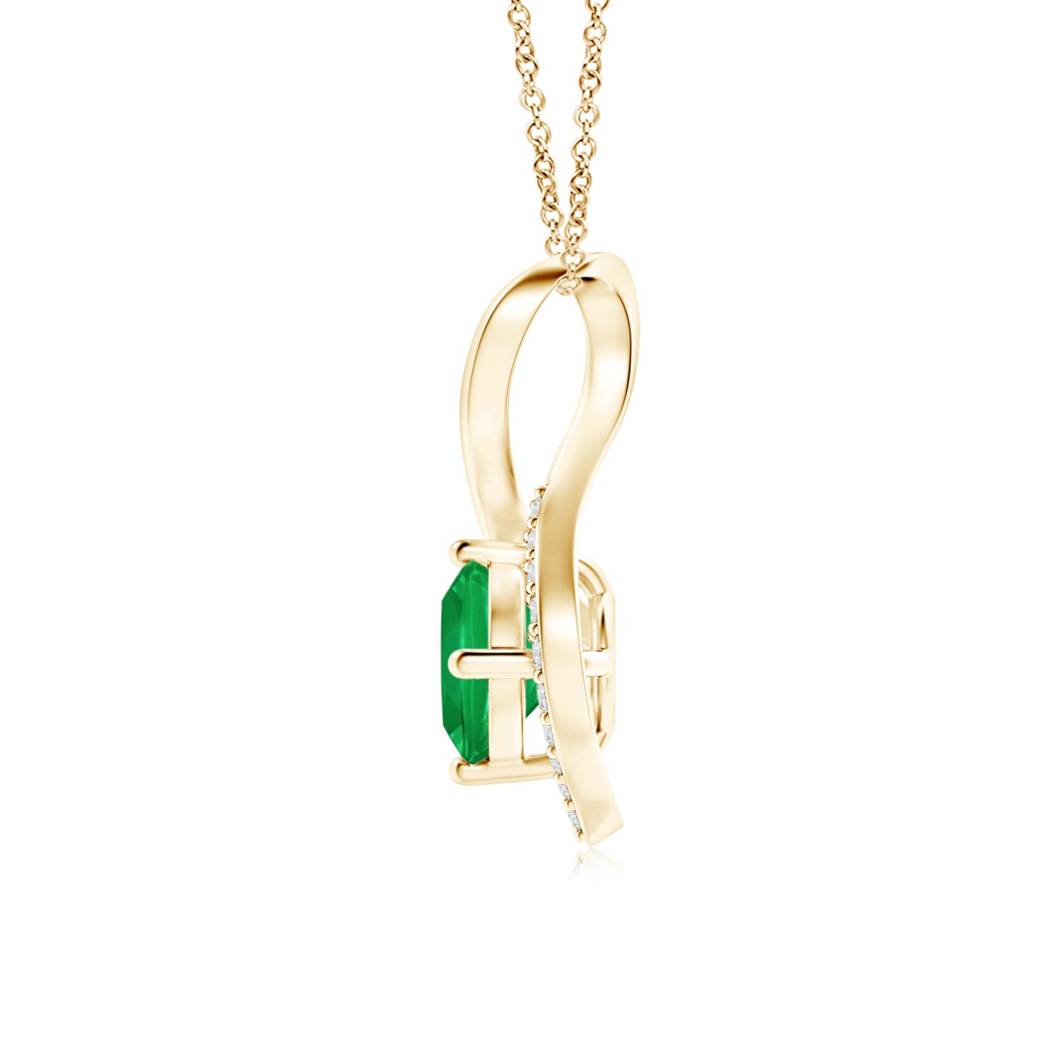 AA - Emerald / 0.6 CT / 14 KT Yellow Gold