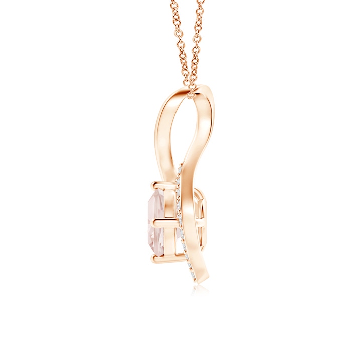 5mm A Infinity Twist Morganite Pendant with Diamond Accents in 9K Rose Gold product image