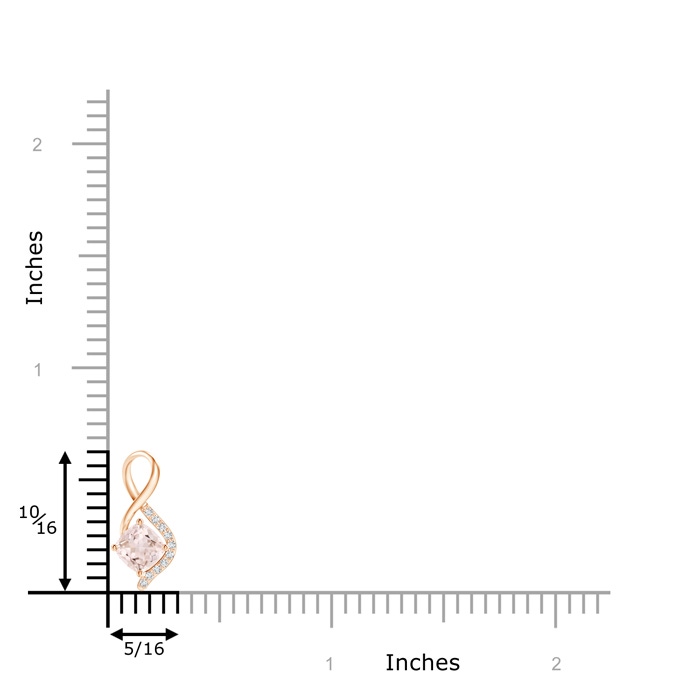 5mm A Infinity Twist Morganite Pendant with Diamond Accents in 9K Rose Gold product image