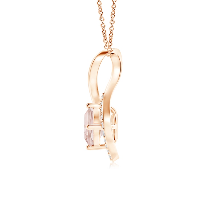 5mm AA Infinity Twist Morganite Pendant with Diamond Accents in Rose Gold product image