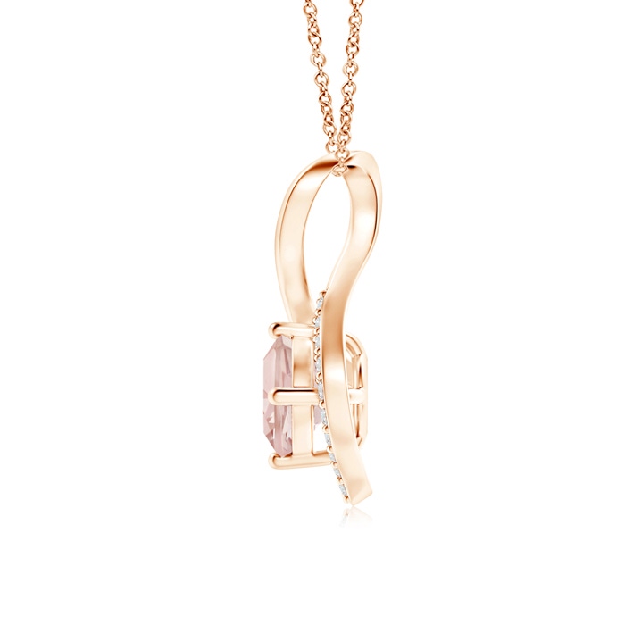 5mm AAA Infinity Twist Morganite Pendant with Diamond Accents in Rose Gold product image