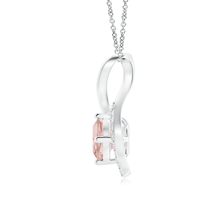 5mm AAAA Infinity Twist Morganite Pendant with Diamond Accents in P950 Platinum product image