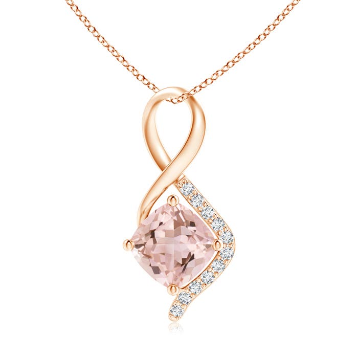 Split Rose Gold Pear Cut Morganite Pendant with Diamond Strip Highligh -  Afrogem Jewellers