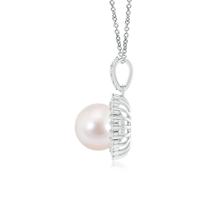 8mm AAAA Vintage Inspired Japanese Akoya Pearl Pendant in White Gold product image