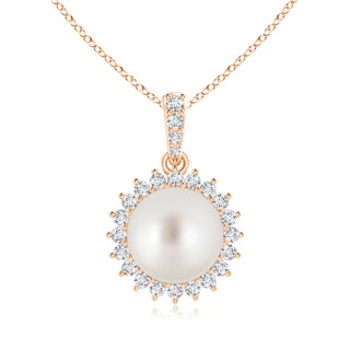 10mm AAA Vintage Inspired South Sea Cultured Pearl Pendant in Rose Gold