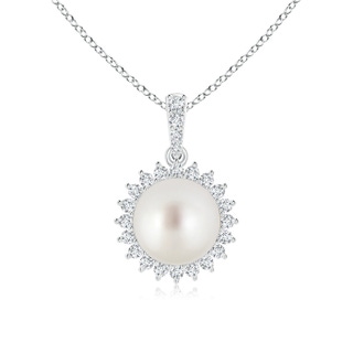 9mm AAA Vintage Inspired South Sea Cultured Pearl Pendant in White Gold