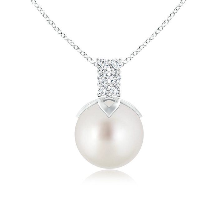 9mm AAA South Sea Pearl Pendant with Diamond Twin Bale in White Gold