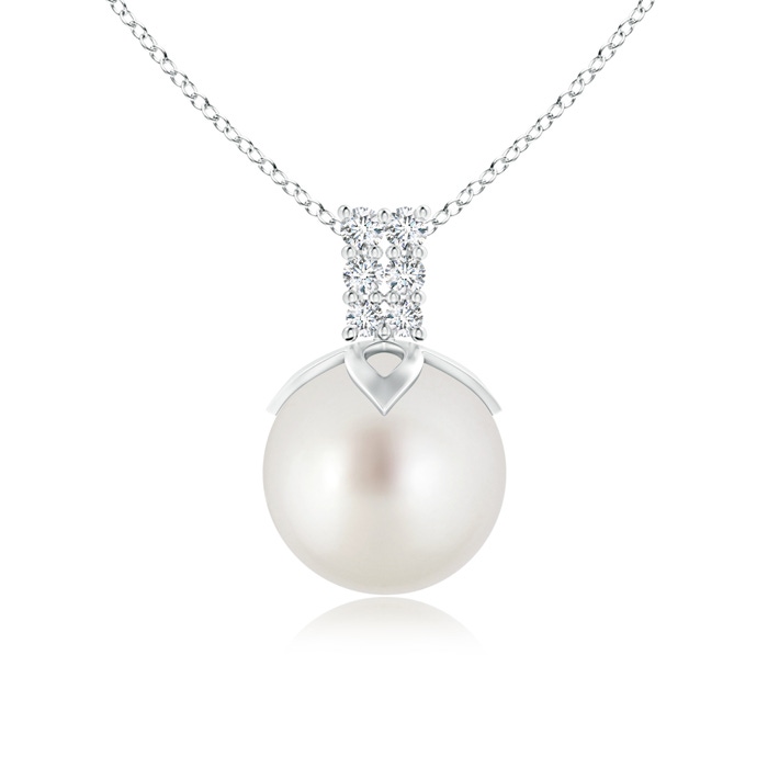 9mm AAA South Sea Pearl Pendant with Diamond Twin Bale in White Gold 