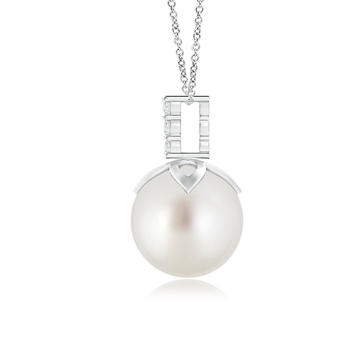 9mm AAA South Sea Pearl Pendant with Diamond Twin Bale in White Gold product image