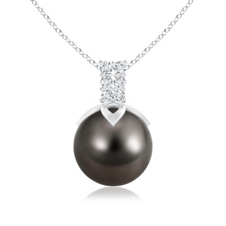 10mm AAA Tahitian Cultured Pearl Pendant with Twin Bale in White Gold