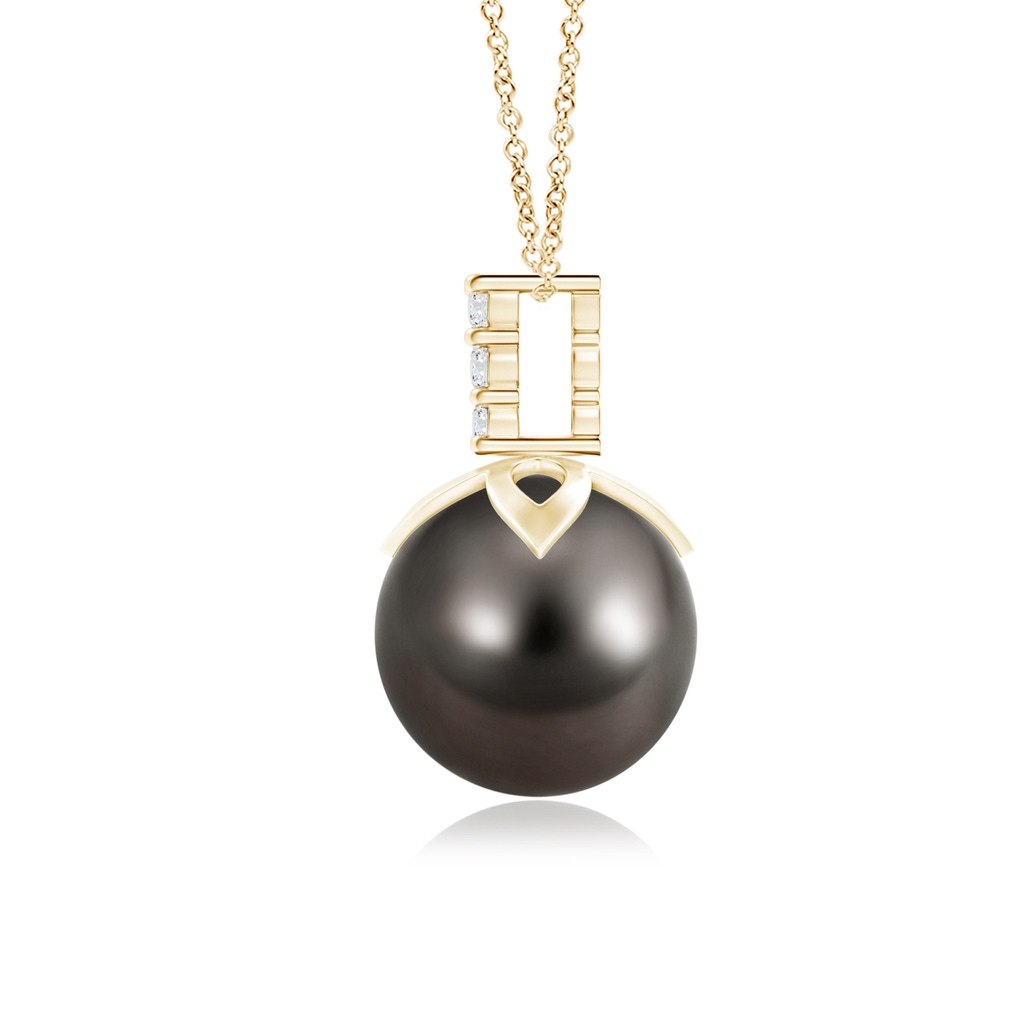 9mm AAA Tahitian Cultured Pearl Pendant with Twin Bale in Yellow Gold Product Image