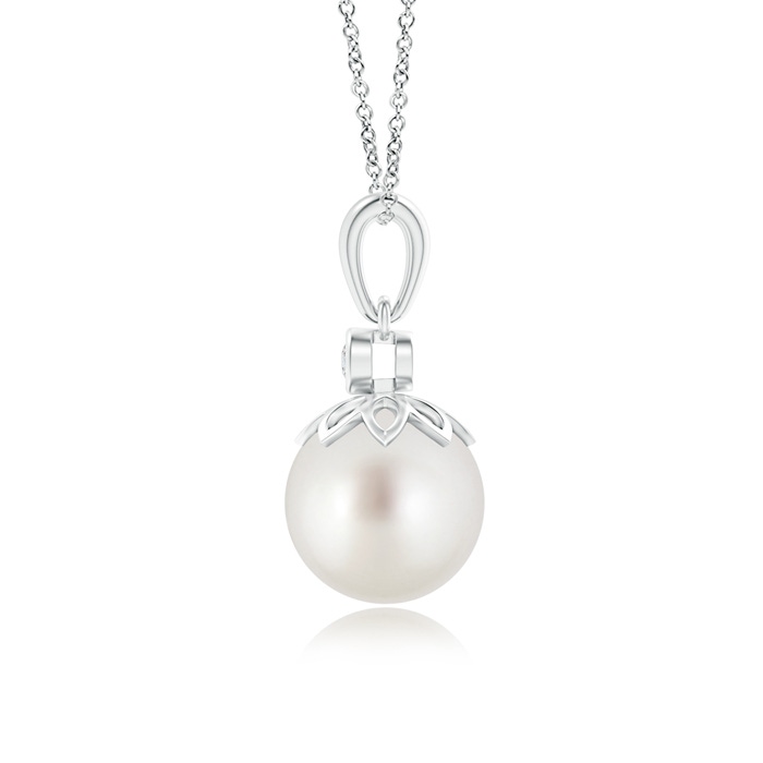 9mm AAA South Sea Cultured Pearl and Diamond Pendant in White Gold product image