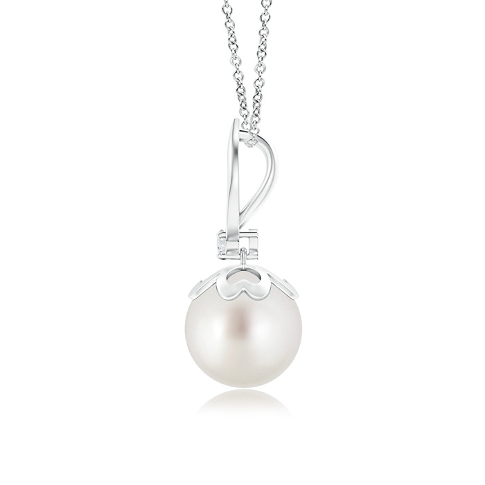 9mm AAA South Sea Cultured Pearl Pendant with Ribbon Bale in White Gold product image